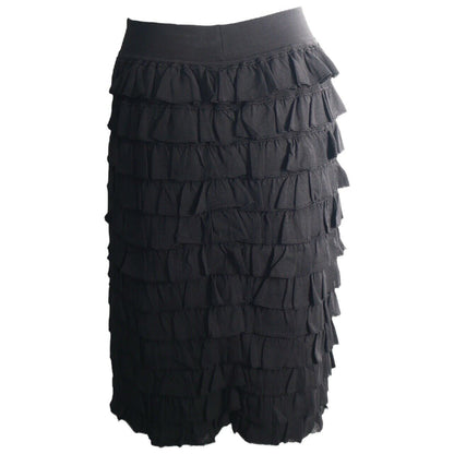 Alaia Black Tier Layerd Straight Skirt Size S