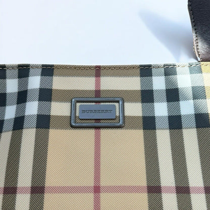 Burberry Beige Classic Check Print Vintage Shoulder Bag