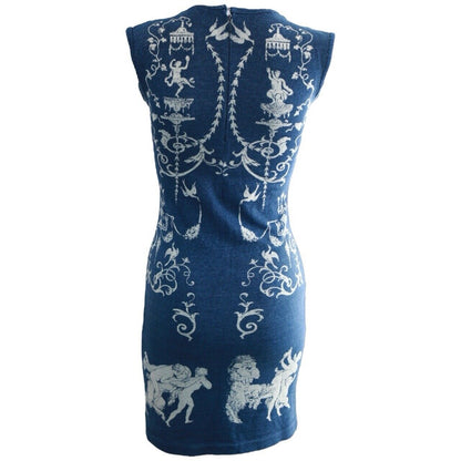 Vivienne Westwood Blue Printed Mini Vintage Dress 1991 Runway