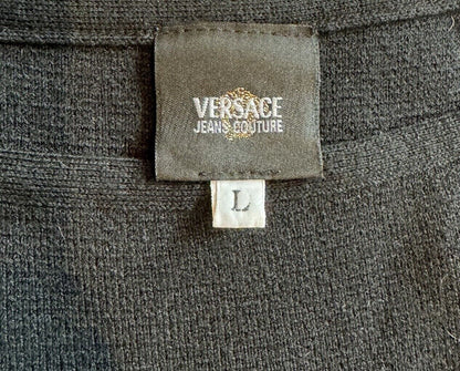 Versace Jeans Couture Black Vintage Top Gold Medusa Strap Size L