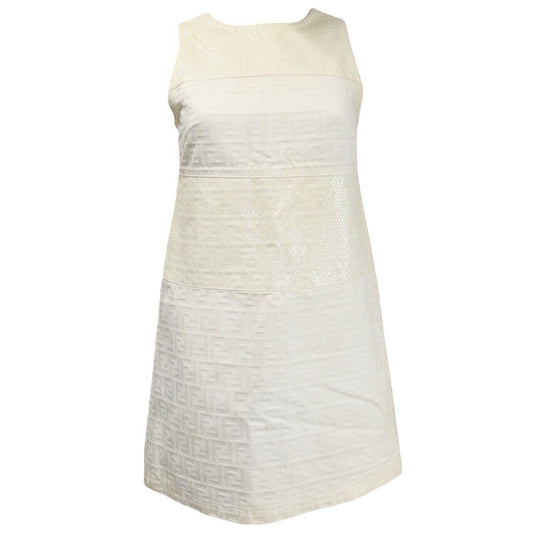 Fendi White Monogram Vintage Mini Dress Size 40