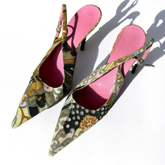 Dolce & Gabbana Multicolour Printed Heels Size IT 40.5