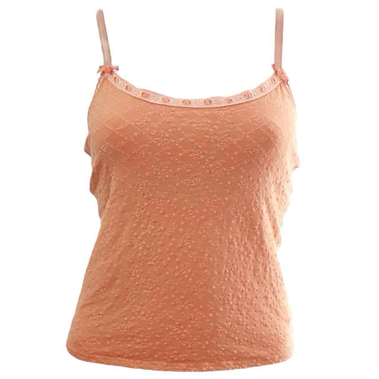 Dolce & Gabbana D&G Orange Cami Embroidered Bow Top (S)