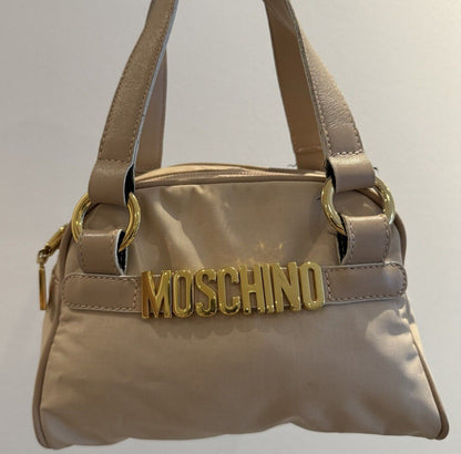 Moschino Beige & Gold Nylon Vintage Mini Bag