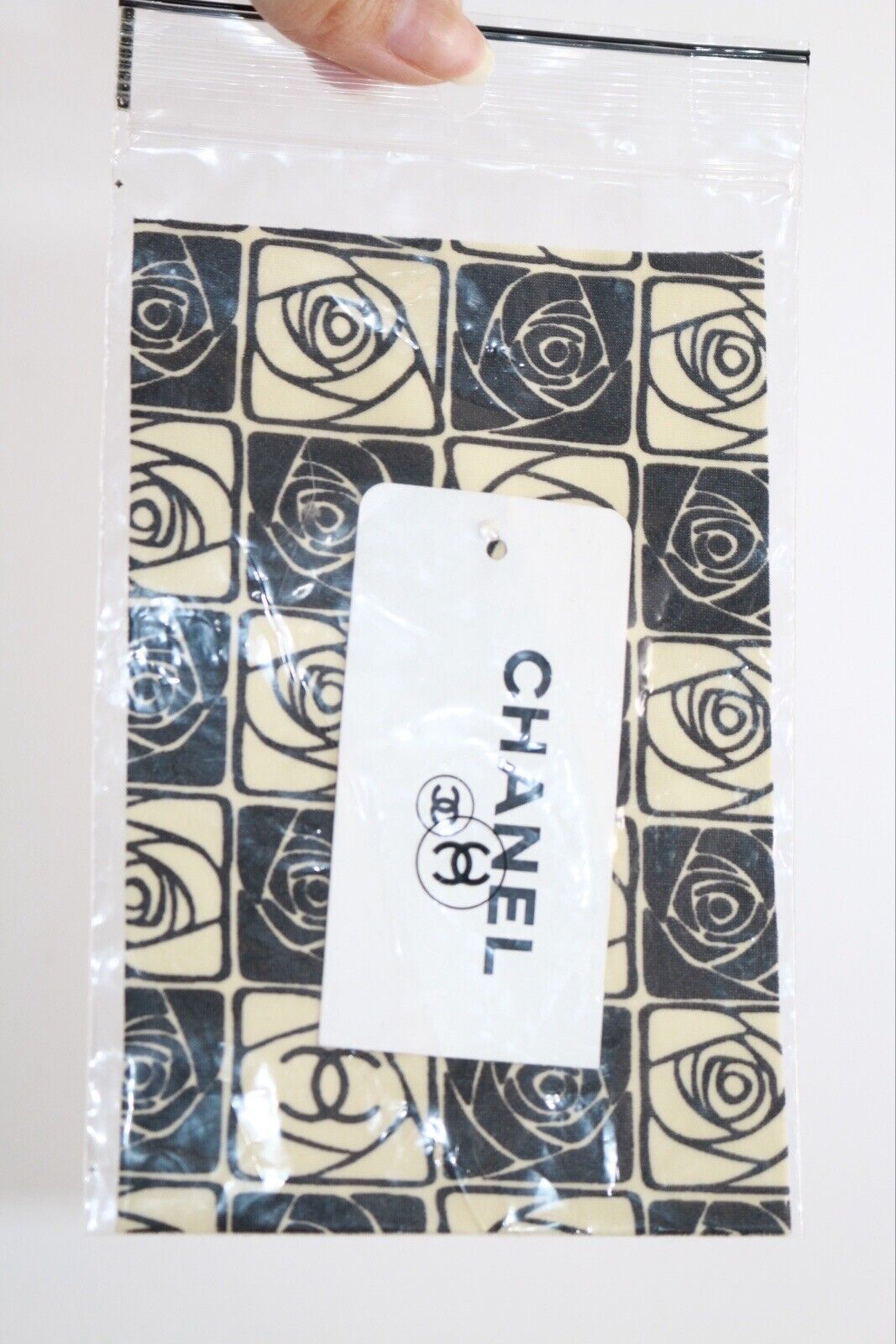 Chanel Black & Beige CC Camelia Print Vintage Mini Dress Size 38