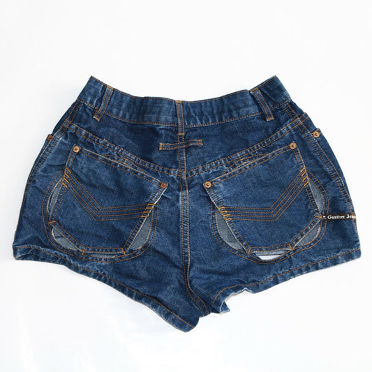 Jean Paul Gaultier Vintage Denim Cut Out Mini Shorts Size 42