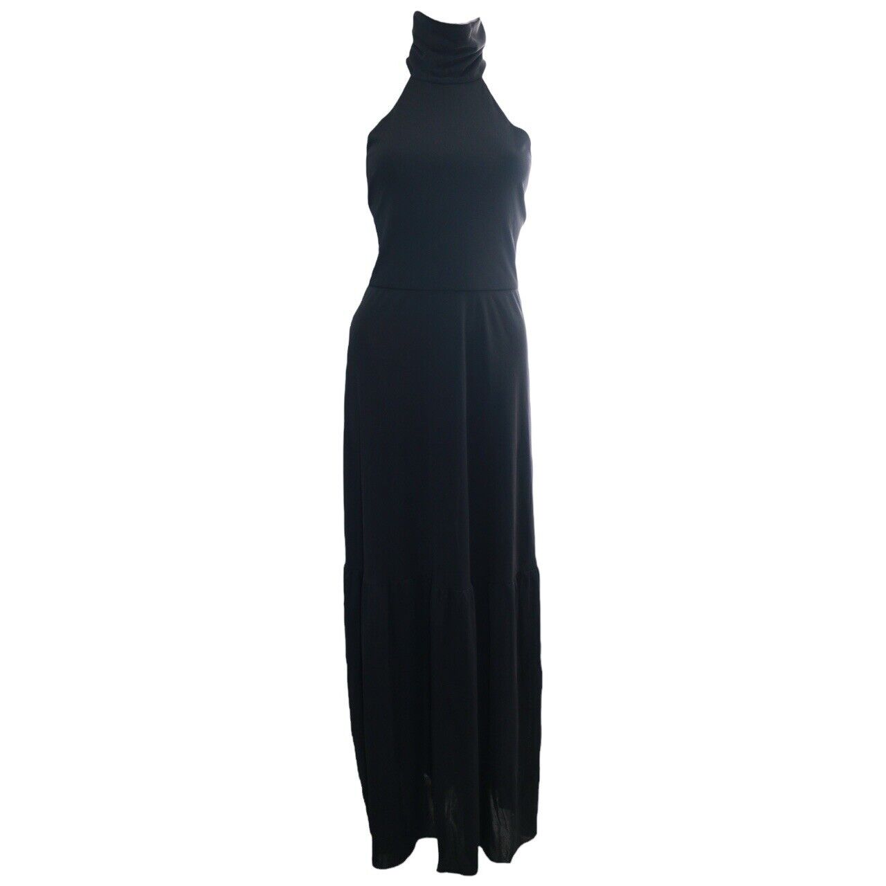 Moschino Black Gown Maxi Open Back Vintage Dress Size 40