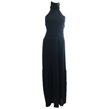 Moschino Black Gown Maxi Open Back Vintage Dress Size 40