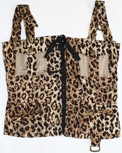 Dolce Gabbana D&G Leopard Print Corset Top 2000s Size 42