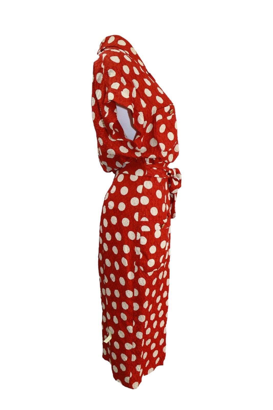 Chanel Red & White Polka Dot Vintage Runway Midi Dress 1987 (XS)